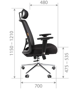 Кресло офисное CHAIRMAN 535 LUX сетчатый акрил черный / полиэстер черный в Салехарде - предосмотр 5