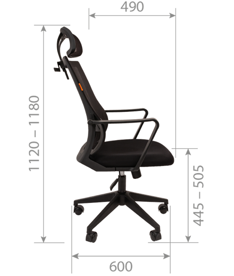 Кресло офисное CHAIRMAN 545 сетка/ткань серый в Салехарде - изображение 2