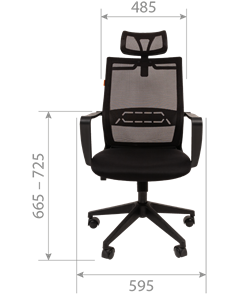 Кресло офисное CHAIRMAN 545 сетка/ткань серый в Салехарде - предосмотр 1