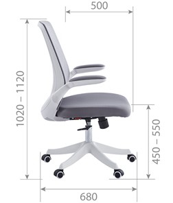Компьютерное кресло CHAIRMAN 565, сетчатый акрил серый / полиэстер серый в Салехарде - предосмотр 4