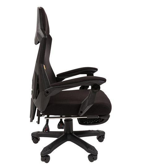 Кресло компьютерное CHAIRMAN 571 с подставкой для ног , Сетчатый акрил черный / Полиэстер черный в Салехарде - изображение 2