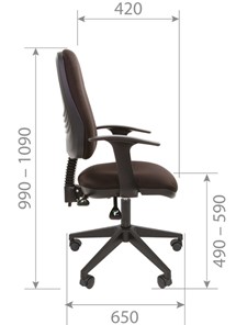 Офисное кресло CHAIRMAN 661 Ткань стандарт 15-21 черная в Новом Уренгое - предосмотр 4