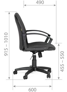 Офисное кресло CHAIRMAN 681 Ткань C-2 серое в Лабытнанги - предосмотр 4