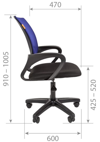 Офисное кресло CHAIRMAN 696 black LT, синий в Салехарде - изображение 4