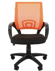 Кресло компьютерное CHAIRMAN 696 black Сетчатый акрил DW66 оранжевый в Ноябрьске - предосмотр 4