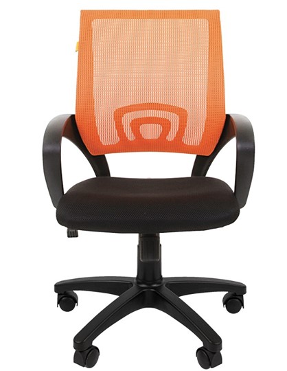 Кресло компьютерное CHAIRMAN 696 black Сетчатый акрил DW66 оранжевый в Новом Уренгое - изображение 4