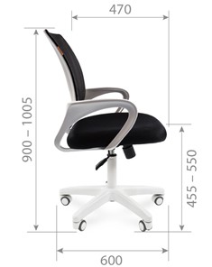 Компьютерное кресло CHAIRMAN 696 white, черный в Салехарде - предосмотр 2