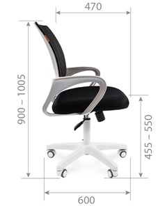 Кресло компьютерное CHAIRMAN 696 white, tw12-tw04 серый в Салехарде - предосмотр 2