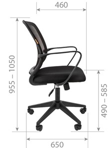Кресло офисное CHAIRMAN 698 black TW, ткань, цвет оранжевый в Салехарде - предосмотр 4