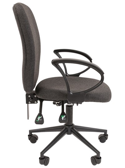 Кресло компьютерное CHAIRMAN 9801 BLACK, серое в Салехарде - изображение 5