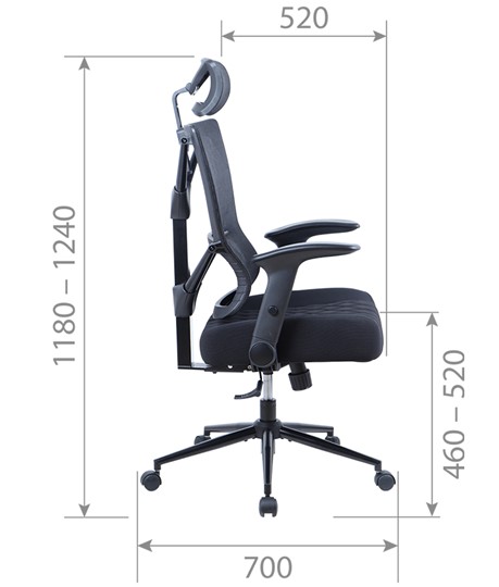 Кресло офисное CHAIRMAN CH566 сетчатый акрил черный / полиэстер черный в Салехарде - изображение 5