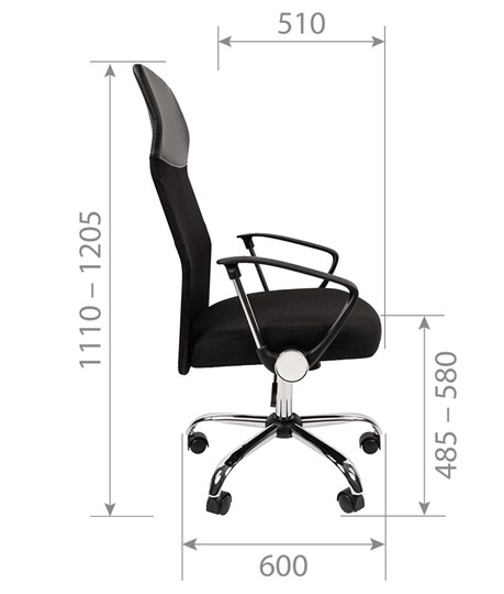 Кресло офисное CHAIRMAN CH610 N, черный в Салехарде - изображение 2