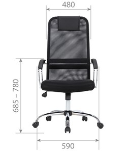 Компьютерное кресло CHAIRMAN CH612 Сетчатый акрил / Ткань стандарт / Экокожа, черный в Тарко-Сале - предосмотр 3