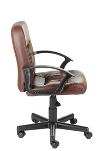 Кресло офисное Чат кожзам коричневый в Салехарде - предосмотр 1