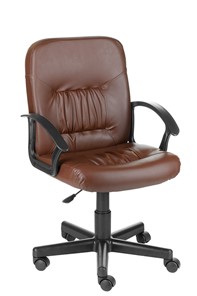 Кресло офисное Чат кожзам коричневый в Салехарде - предосмотр