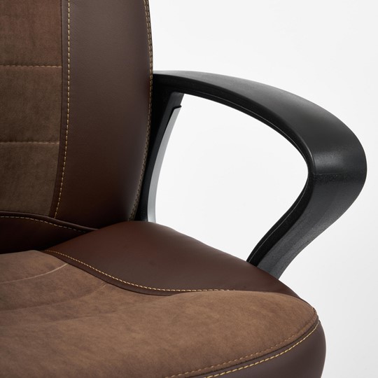 Кресло офисное INTER кож/зам/флок/ткань, коричневый, 36-36/6/TW-24 арт.15028 в Салехарде - изображение 10