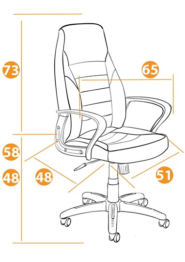 Кресло офисное INTER кож/зам/флок/ткань, коричневый, 36-36/6/TW-24 арт.15028 в Салехарде - изображение 16