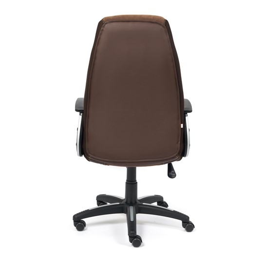 Кресло офисное INTER кож/зам/флок/ткань, коричневый, 36-36/6/TW-24 арт.15028 в Салехарде - изображение 4