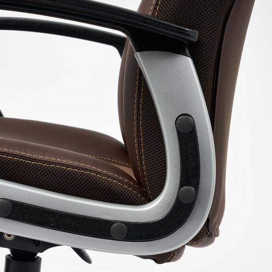 Кресло офисное INTER кож/зам/флок/ткань, коричневый, 36-36/6/TW-24 арт.15028 в Салехарде - изображение 8