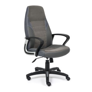 Компьютерное кресло INTER кож/зам/флок/ткань, серый/металлик, C-36/29/TW-12 арт.15029 в Салехарде - предосмотр