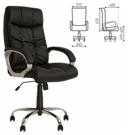 Кресло офисное MATRIX (CHR68) экокожа ECO-30 черная в Салехарде - изображение 1