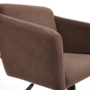 Кресло MILAN хром флок, коричневый, арт.13945 в Салехарде - предосмотр 8