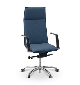 Офисное кресло для руководителя Соло, ткань Bahama / синяя, solo4 в Салехарде