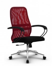 Кресло офисное SU-CK130-8 CH-3 красный/черный в Салехарде
