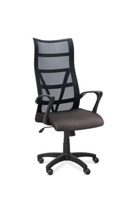 Кресло офисное Топ, сетка/ткань Bahama / черная/серая в Ноябрьске