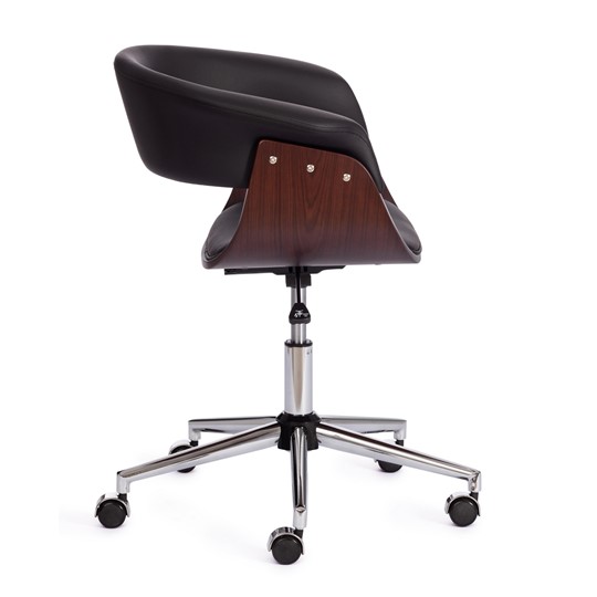 Кресло офисное VIMTA орех, кож/зам черный, арт.13663 в Салехарде - изображение 1