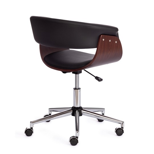 Кресло офисное VIMTA орех, кож/зам черный, арт.13663 в Салехарде - изображение 2