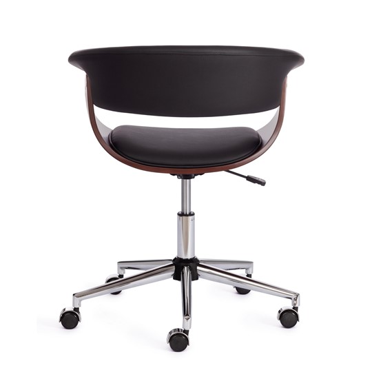 Кресло офисное VIMTA орех, кож/зам черный, арт.13663 в Салехарде - изображение 3