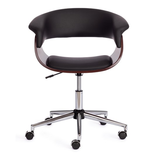 Кресло офисное VIMTA орех, кож/зам черный, арт.13663 в Салехарде - изображение 4