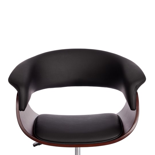Кресло офисное VIMTA орех, кож/зам черный, арт.13663 в Салехарде - изображение 5