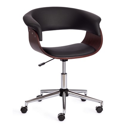 Кресло офисное VIMTA орех, кож/зам черный, арт.13663 в Салехарде - изображение