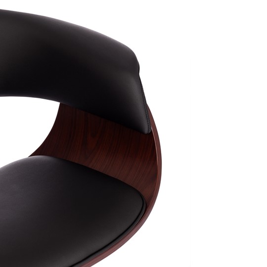 Кресло офисное VIMTA орех, кож/зам черный, арт.13663 в Салехарде - изображение 6