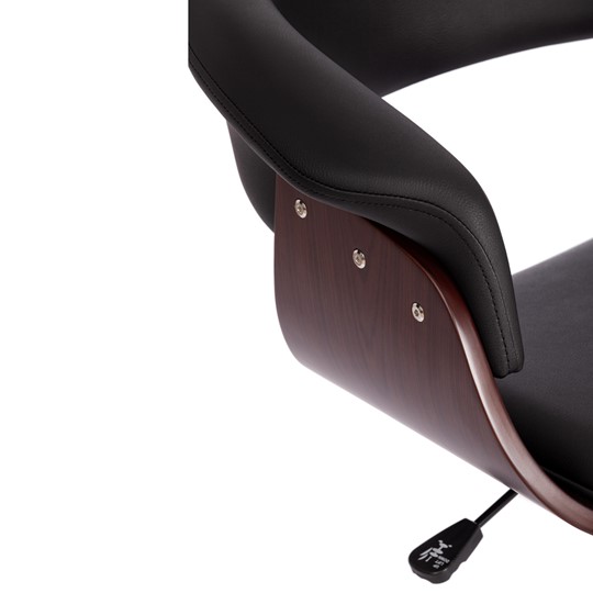 Кресло офисное VIMTA орех, кож/зам черный, арт.13663 в Салехарде - изображение 7