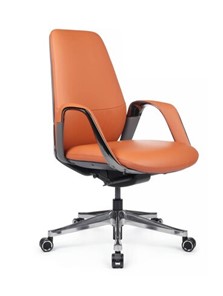 Кресло в офис Napoli-M (YZPN-YR021), Оранжевая кожа/Серая кожа в Надыме