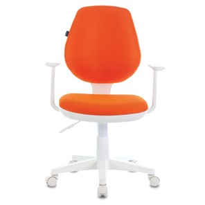 Кресло офисное Brabix Fancy MG-201W (с подлокотниками, пластик белый, оранжевое) 532410 в Ноябрьске