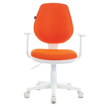 Кресло офисное Brabix Fancy MG-201W (с подлокотниками, пластик белый, оранжевое) 532410 в Надыме - изображение