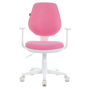 Компьютерное кресло Brabix Fancy MG-201W (с подлокотниками, пластик белый, розовое) 532409 в Тарко-Сале
