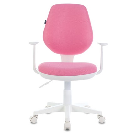 Компьютерное кресло Brabix Fancy MG-201W (с подлокотниками, пластик белый, розовое) 532409 в Ноябрьске - изображение