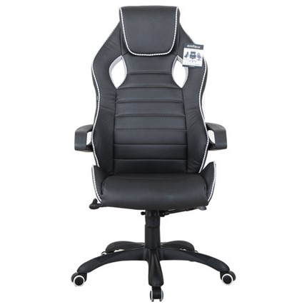 Компьютерное кресло Brabix Techno Pro GM-003 (экокожа, черное/серое, вставки серые) в Салехарде - изображение