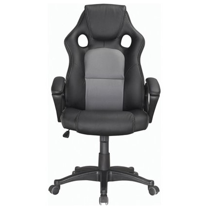 Офисное кресло Brabix Rider Plus EX-544 КОМФОРТ (экокожа, черное/серое) 531582 в Салехарде - изображение