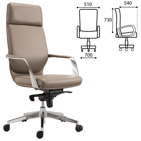 Кресло офисное BRABIX PREMIUM "Resonance EX-755", мультиблок, алюминий, экокожа, бежевое, 532487 в Лабытнанги - изображение 5