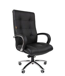 Компьютерное кресло CHAIRMAN 424 Кожа черная в Лабытнанги