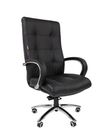 Компьютерное кресло CHAIRMAN 424 Кожа черная в Салехарде - изображение