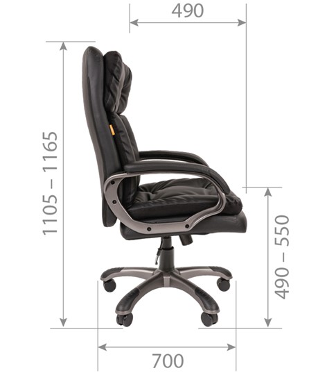 Кресло офисное CHAIRMAN 442 Экокожа черная в Салехарде - изображение 5