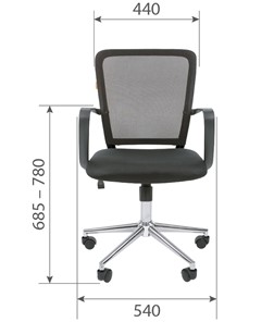 Офисное кресло CHAIRMAN 698 CHROME new Сетка TW-04 (серый) в Салехарде - предосмотр 4