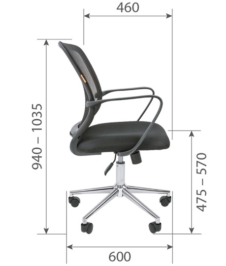 Офисное кресло CHAIRMAN 698 CHROME new Сетка TW-04 (серый) в Салехарде - изображение 5